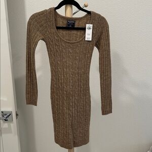 Abercrombie & Fitch heather brown sweater dress sz xxsp BNWT